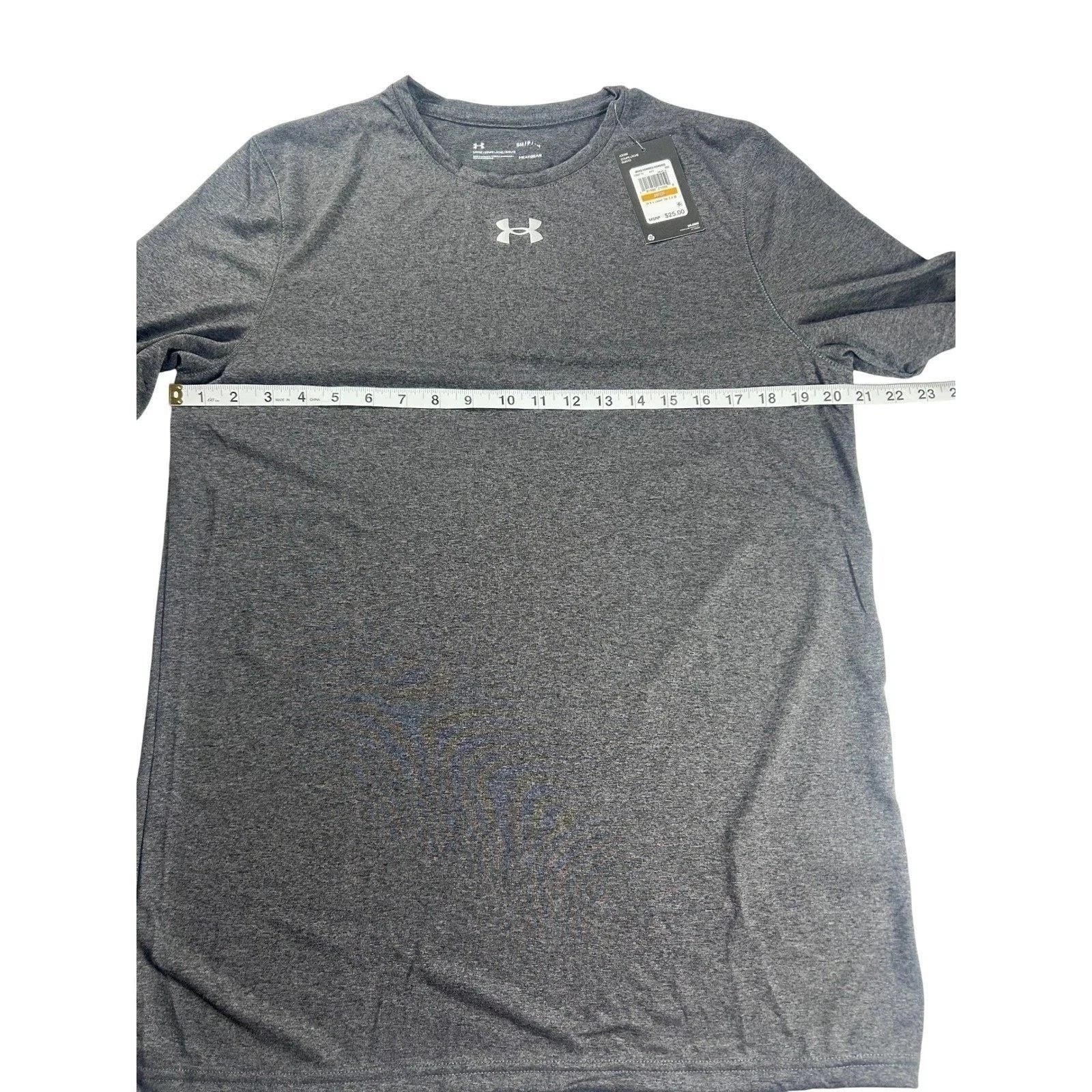 LOT 2 Under Armour Mens Locker Tee 2.0 SS Carbon Heather Gray Size Medium NWT