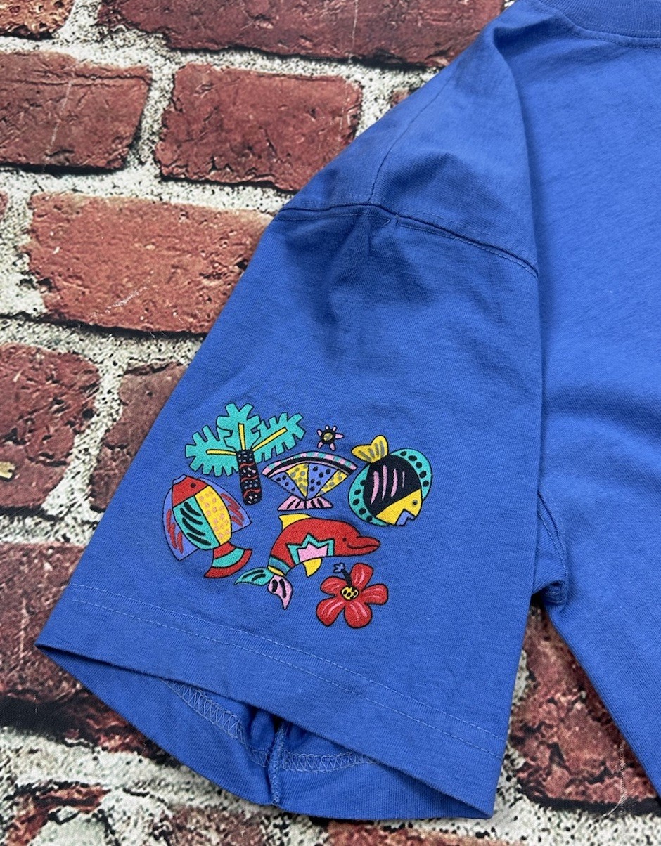 Vintage Viva La Wombat T Shirt California Beach Fish Art Tee 90s Made in USA XL