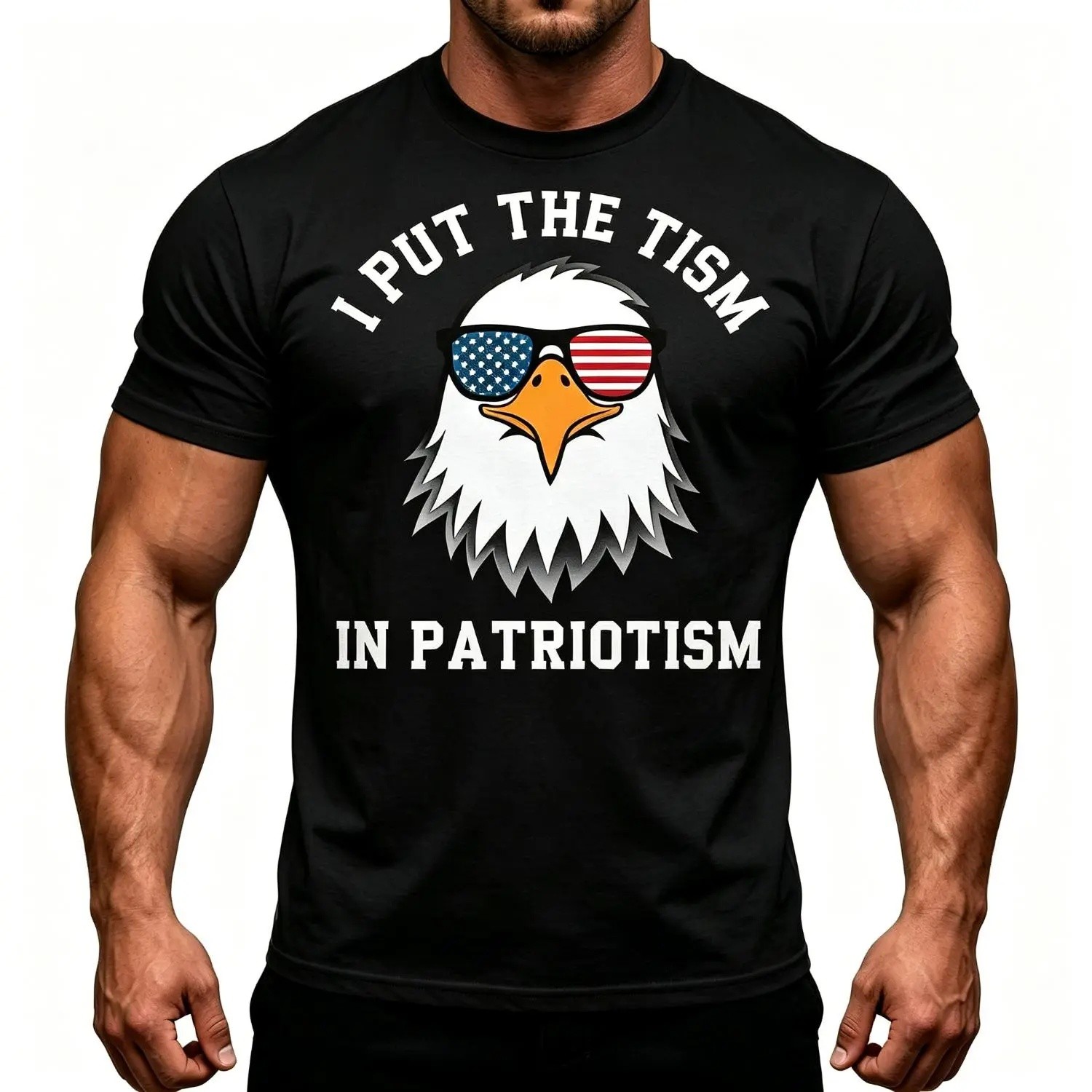 Put The Tism In Patriotism Athletic Eagle T-Shirt Unisex for Daily Wear