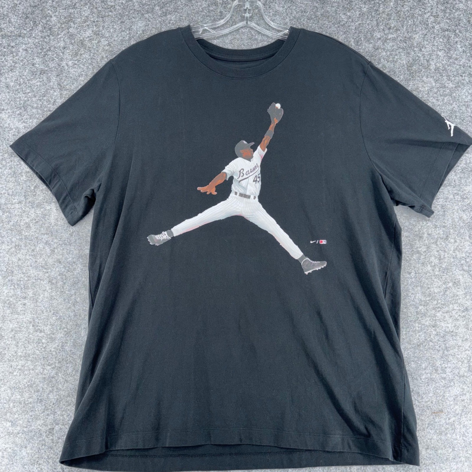 Jordan Men Birmingham Barons Michael Jordan 45 Baseball T-Shirt Black FN5990-010