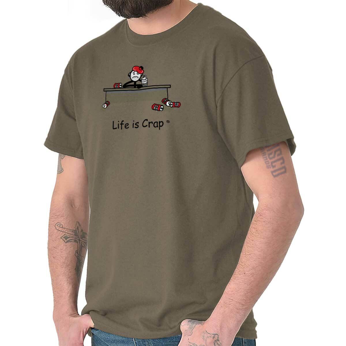 Life is Crap Funny Hangover Cure Adult Gift Adult Short Sleeve Crewneck Tee