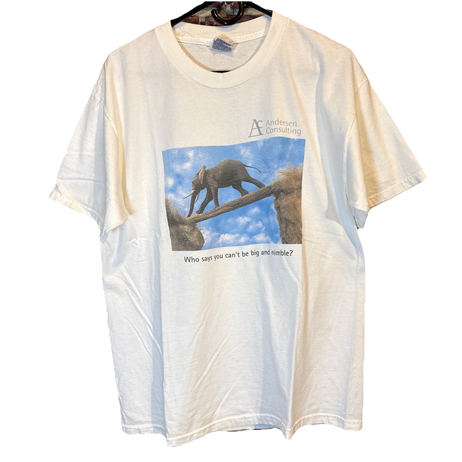 Arthur Andersen T-Shirt Consulting Enron Large Vintage L Y2K Wall Street Vtg 90s