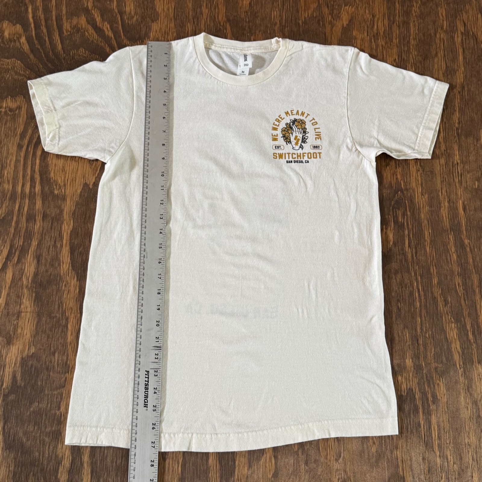 Switchfoot We’re Meant To Live Shirt Medium Cream Band Tee Front Back Graphic