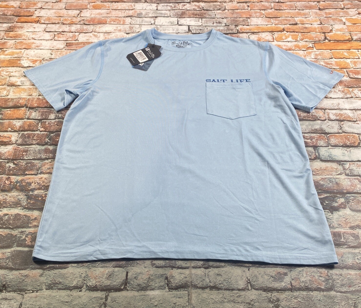 Salt Life Shirt Adult M Blue Performance Fishing Boating Beach Outdoor Tee Mens