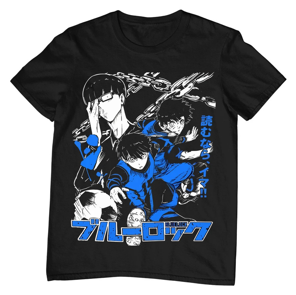 Blue Lock Anime Gift Shirt,Yoichi Isagi,Meguru Bachira T-Shirt Black