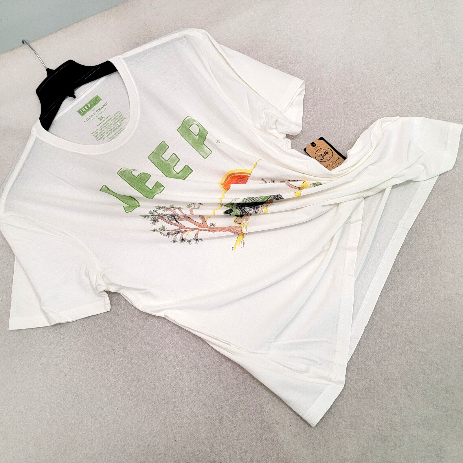 Lucky Brand JEEP SHIRT ADULT MENS EXTRA LARGE XL WHITE 1941 VINTAGE Willys NWT