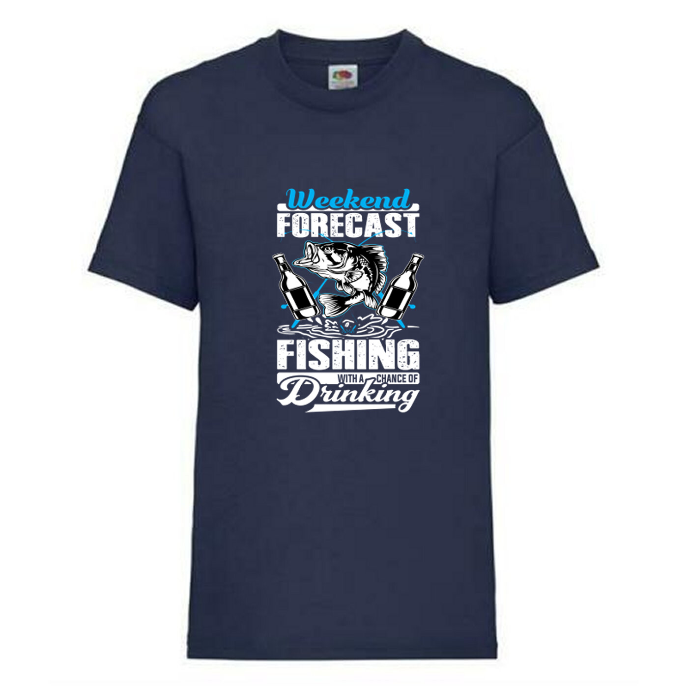 Fishing Forecast Drinking Humour Novelty T Shirt Various Colours And Sizes