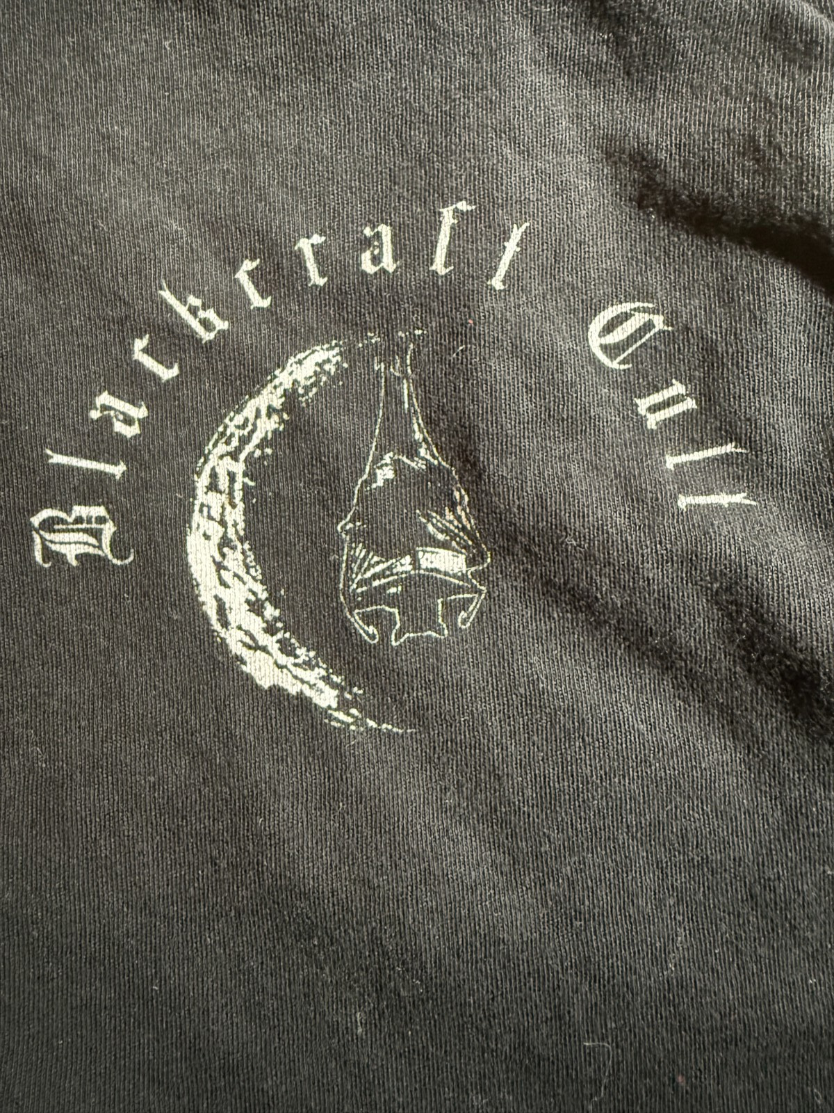 2pc Black Craft Cult II & III Graphic T-Shirts Size LARGE Black Bats Triple Moon