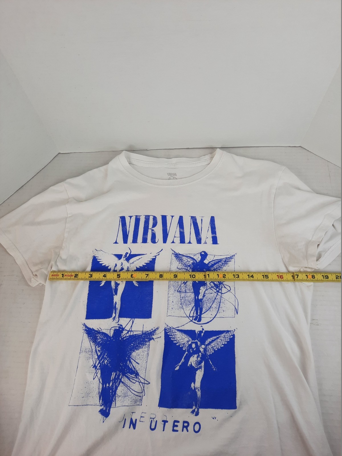 Nirvana In Utero T-shirt featuring Blue Four Panel Angelic Design Medium