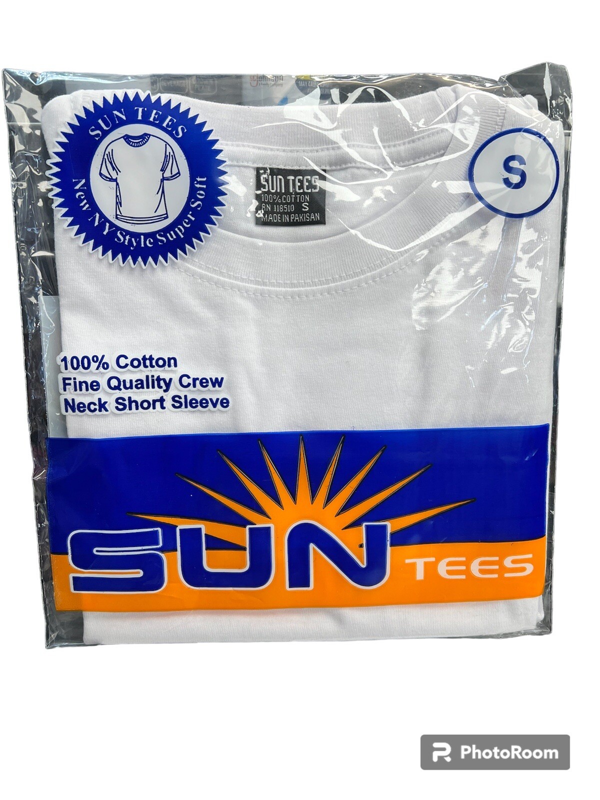Sun Tees 100% Cotton Short Sleeve T Shirt Crew & V Neck (Black & White) S To 6XL