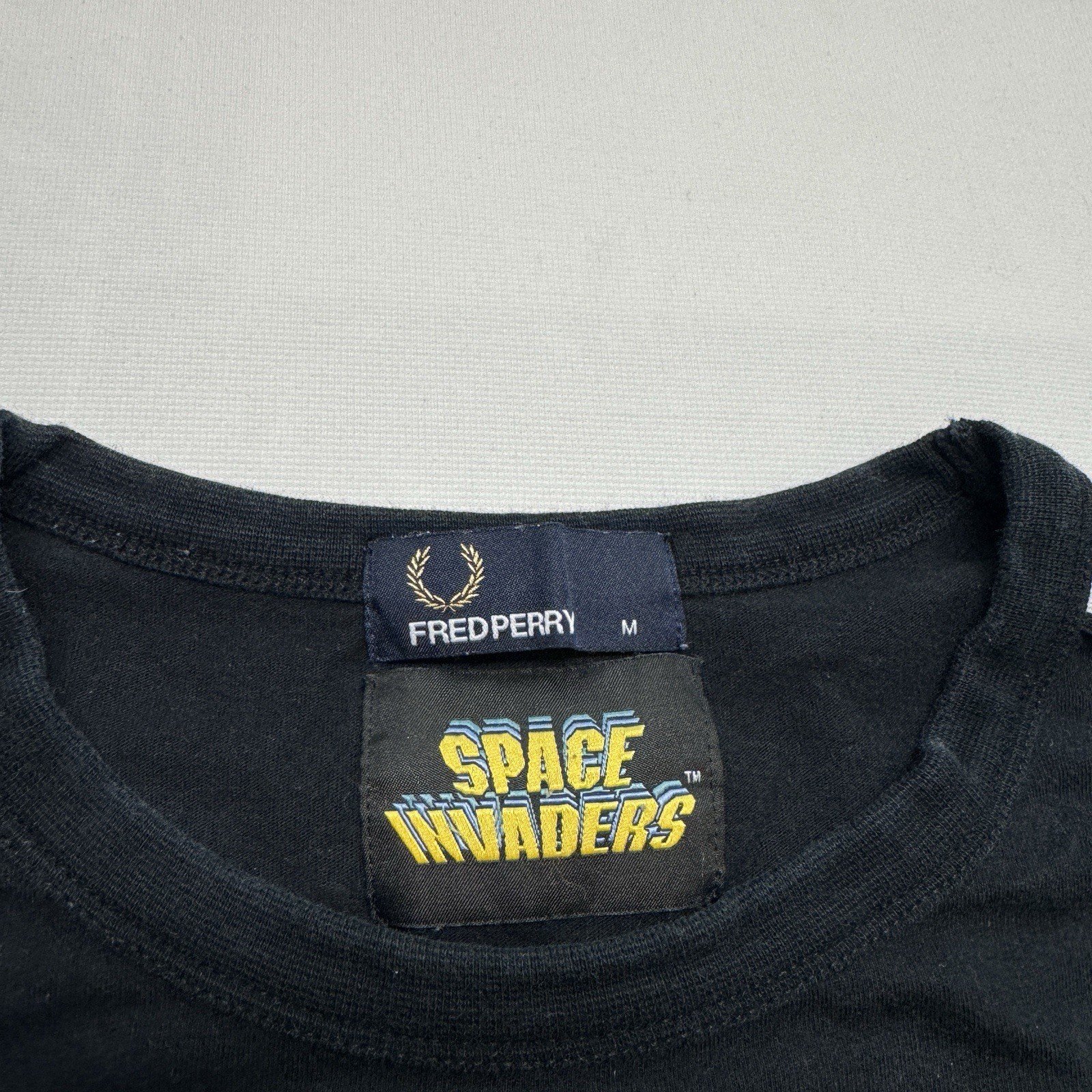Fred Perry X Space Invaders T-Shirt Fitted Medium Scarce T-Shirt Vintage style