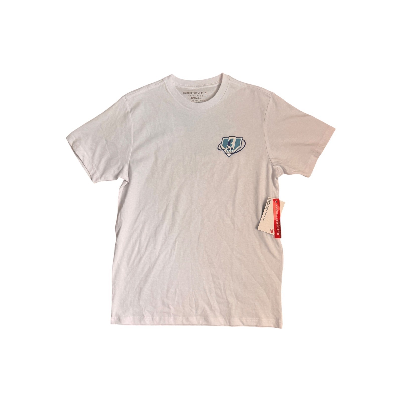 Baseball Lifestyle 101 Mens Dream Chaser Tee White Graphic T-Shirt Size S NEW