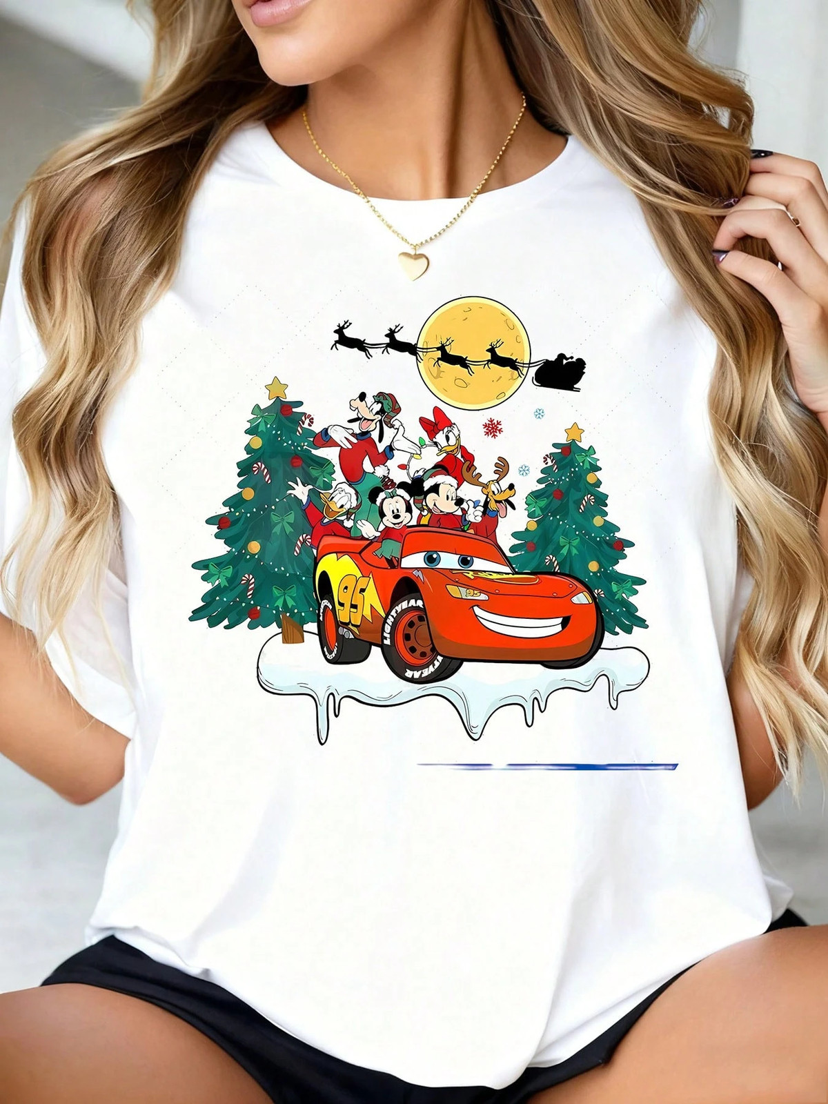 Disney Mickey Mouse And Friends Cars Lightning Mcqueen T-Shirt Unisex 3