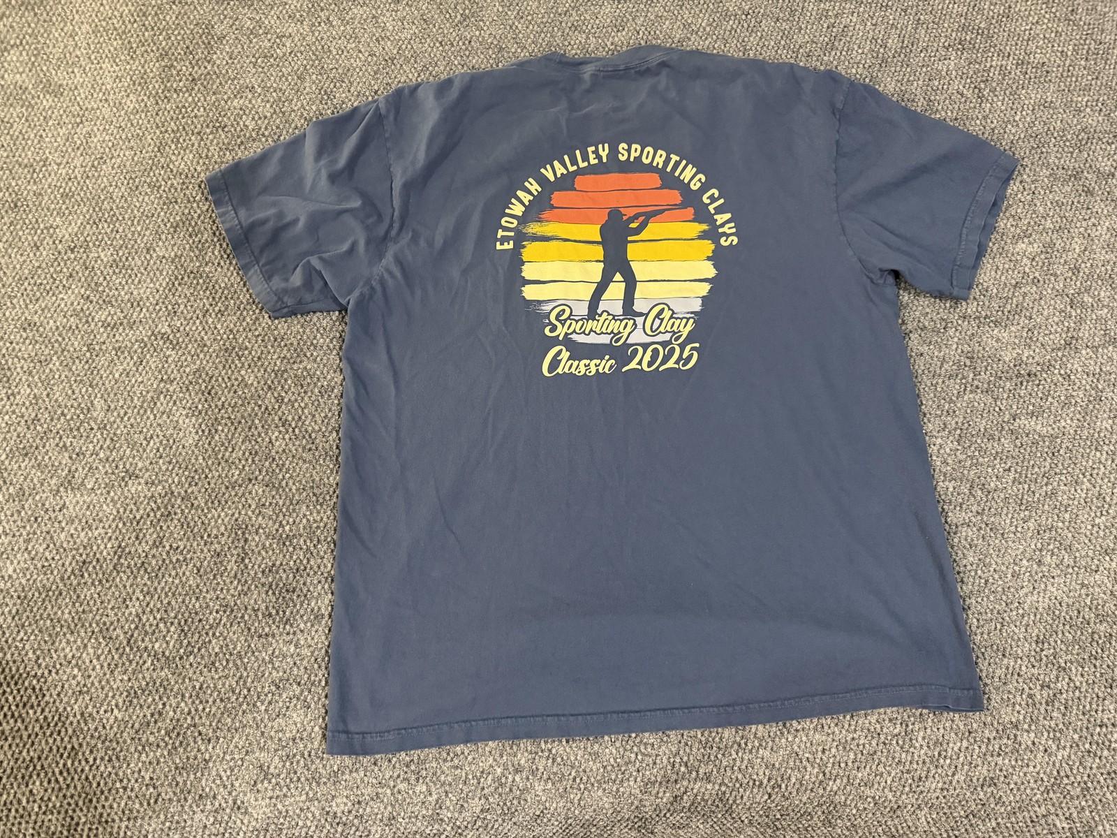 Comfort Colors Shirt Mens 2XL Blue Jackson EMC Sporting Clay Graphic Tee T-Shirt