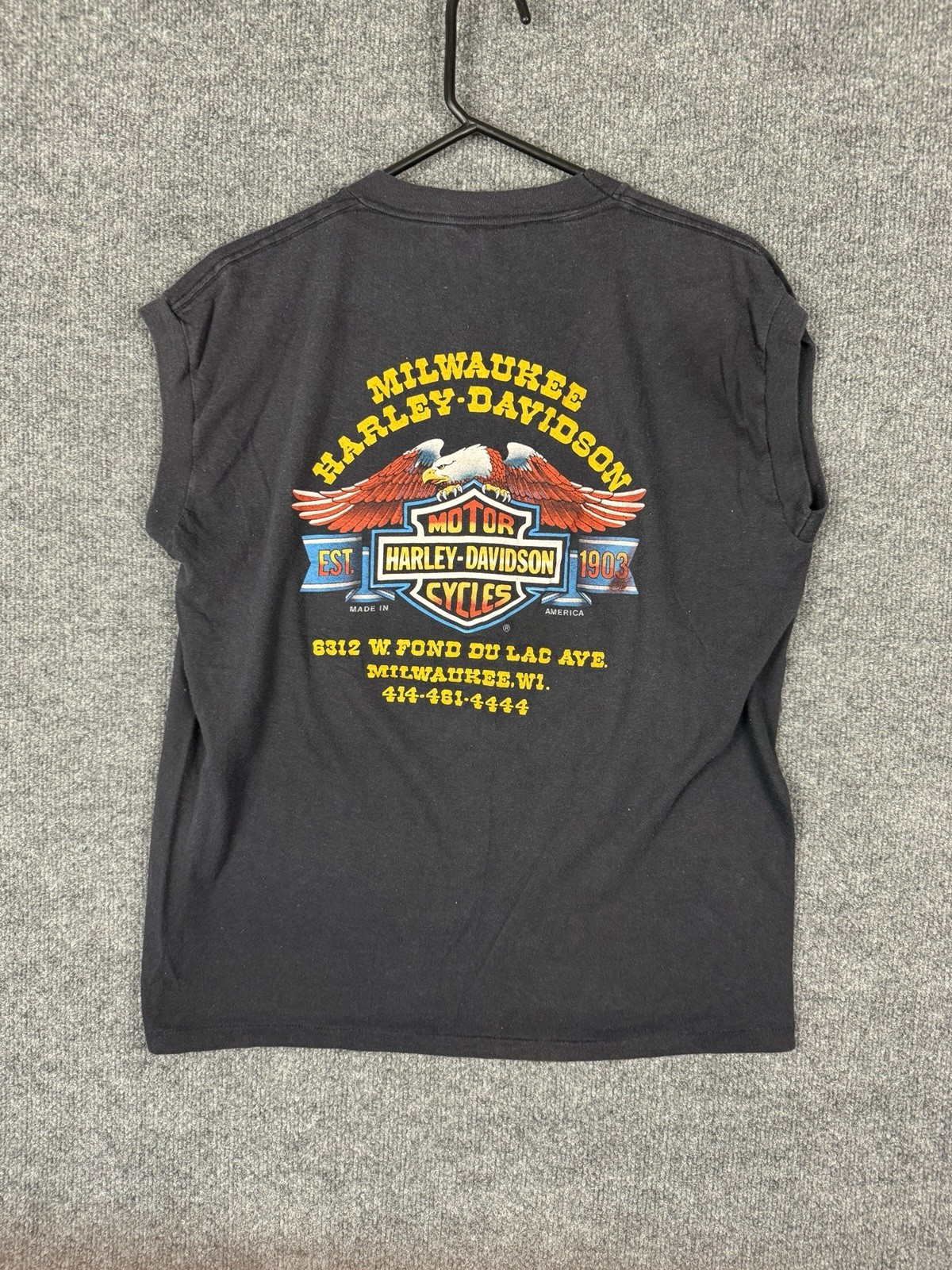 Vintage Harley Davidson 3D Emblem Tank Top Men’s XL Born Wild 84 Gardner 19.5×25