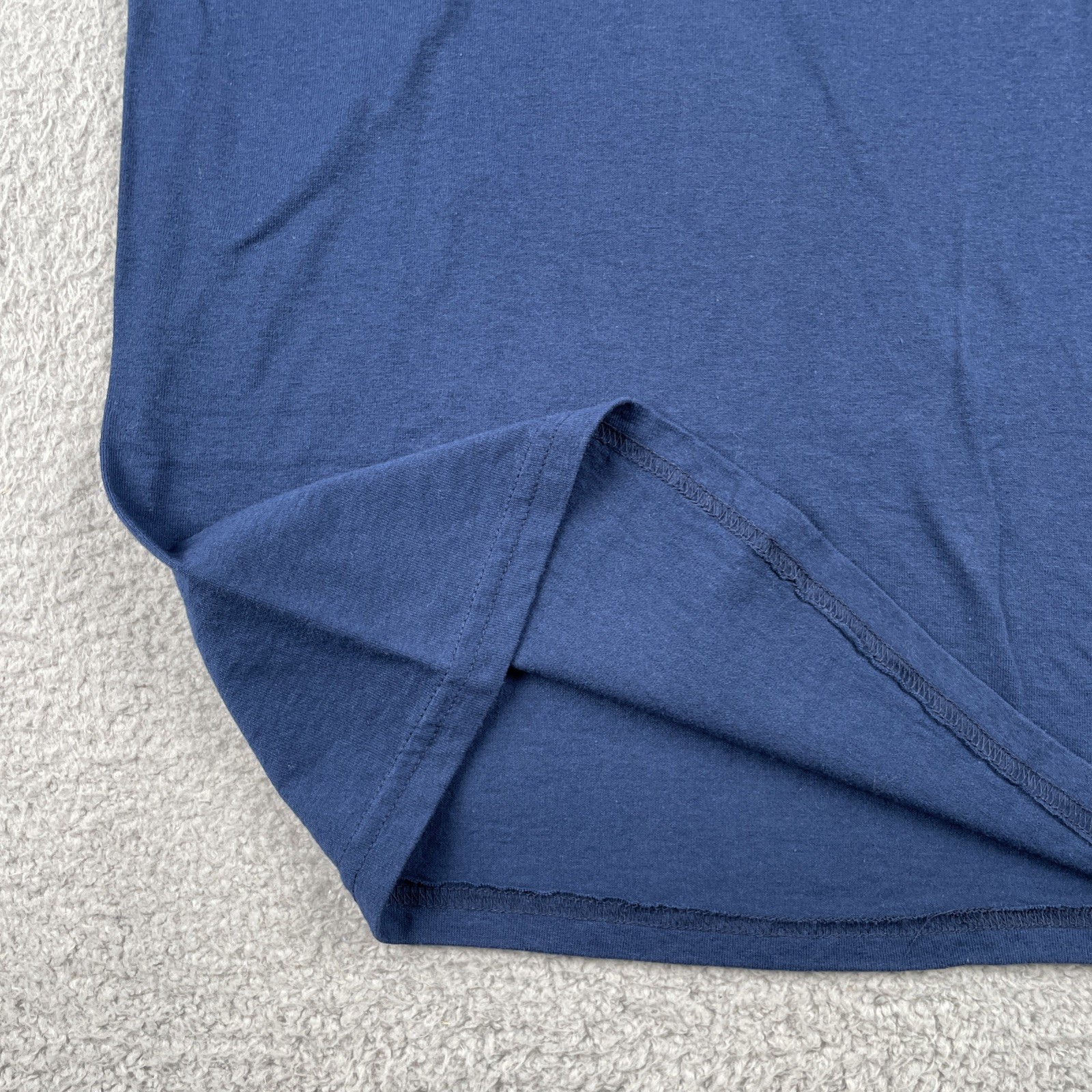 Vtg Augusta Sportswear Navy Blue Ringer V-Neck T Shirt Darien Rotary Club 90s