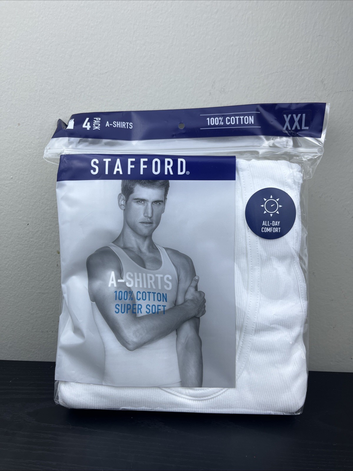 Stafford Super Soft A-Shirts Ribbed Tank Tops 4-Pack XXL 100% Cotton
