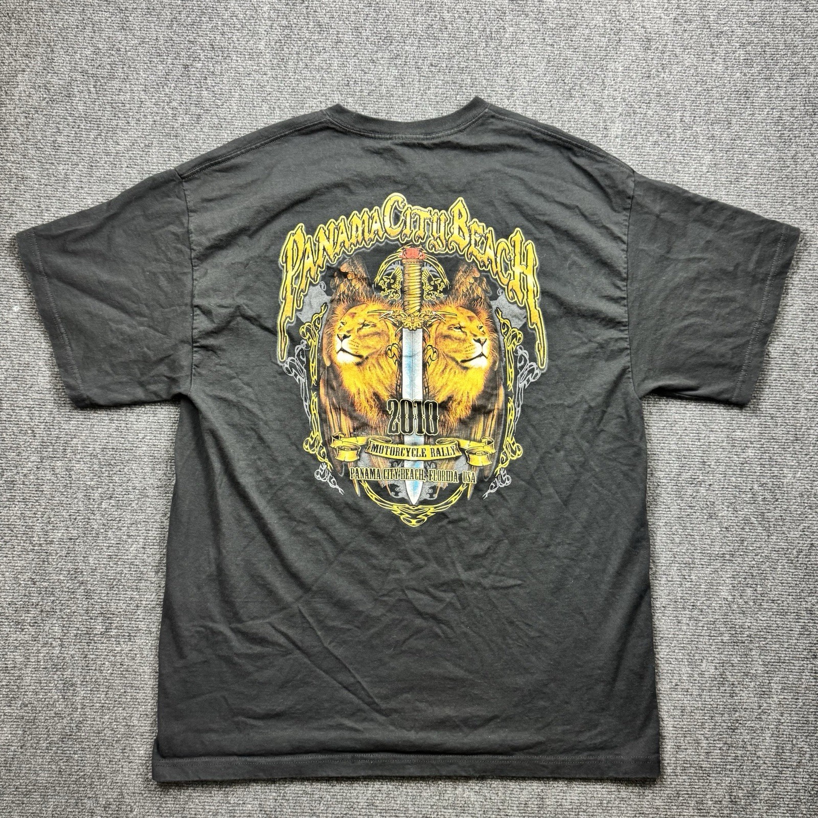 Delta 2010 Panama City Beach Motorcycle Rally Biker T-shirt Men XL Black