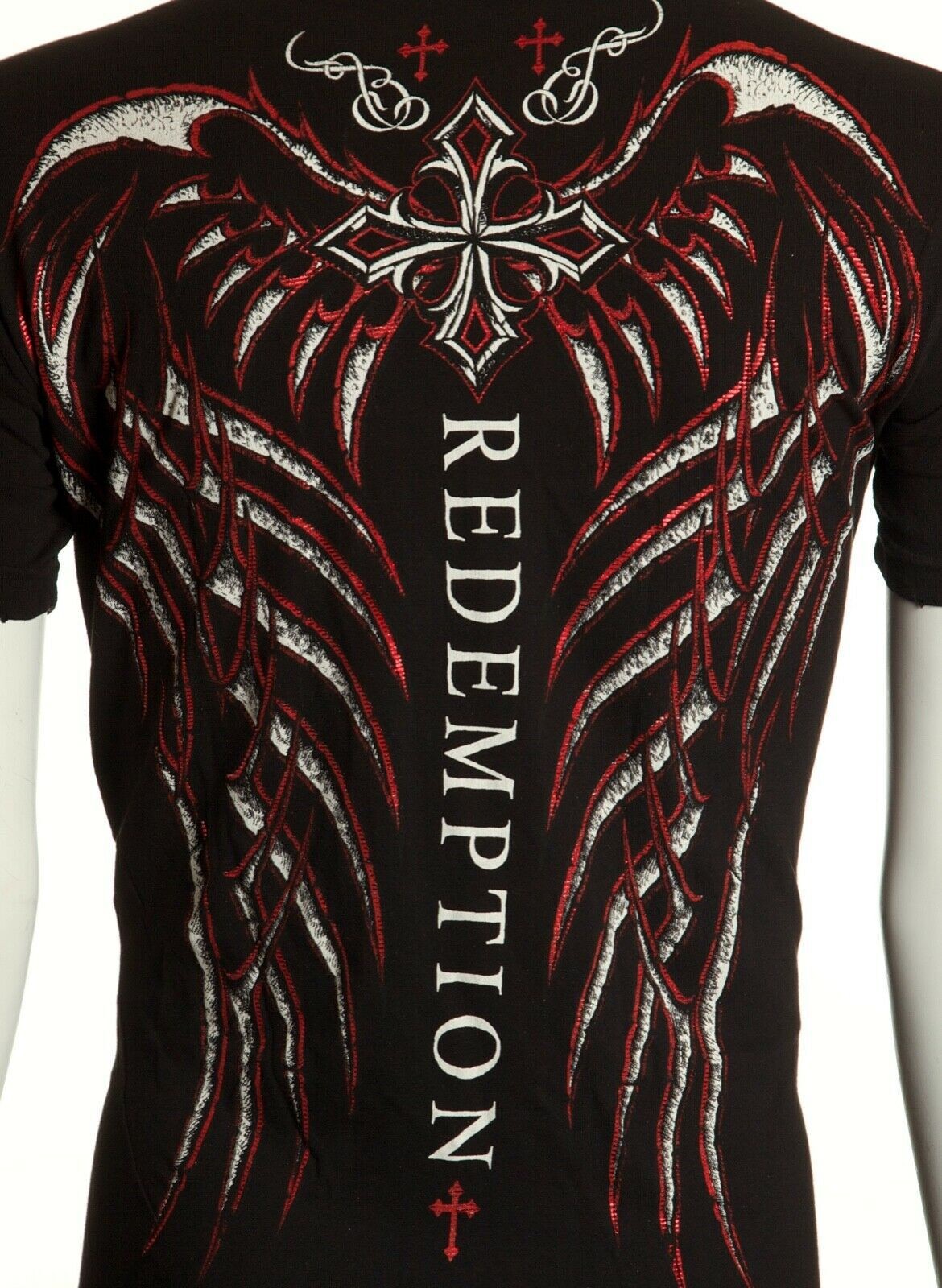 ARCHAIC by AFFLICTION Mens T-shirt Spine Wings Black Regular Fit S-2XL