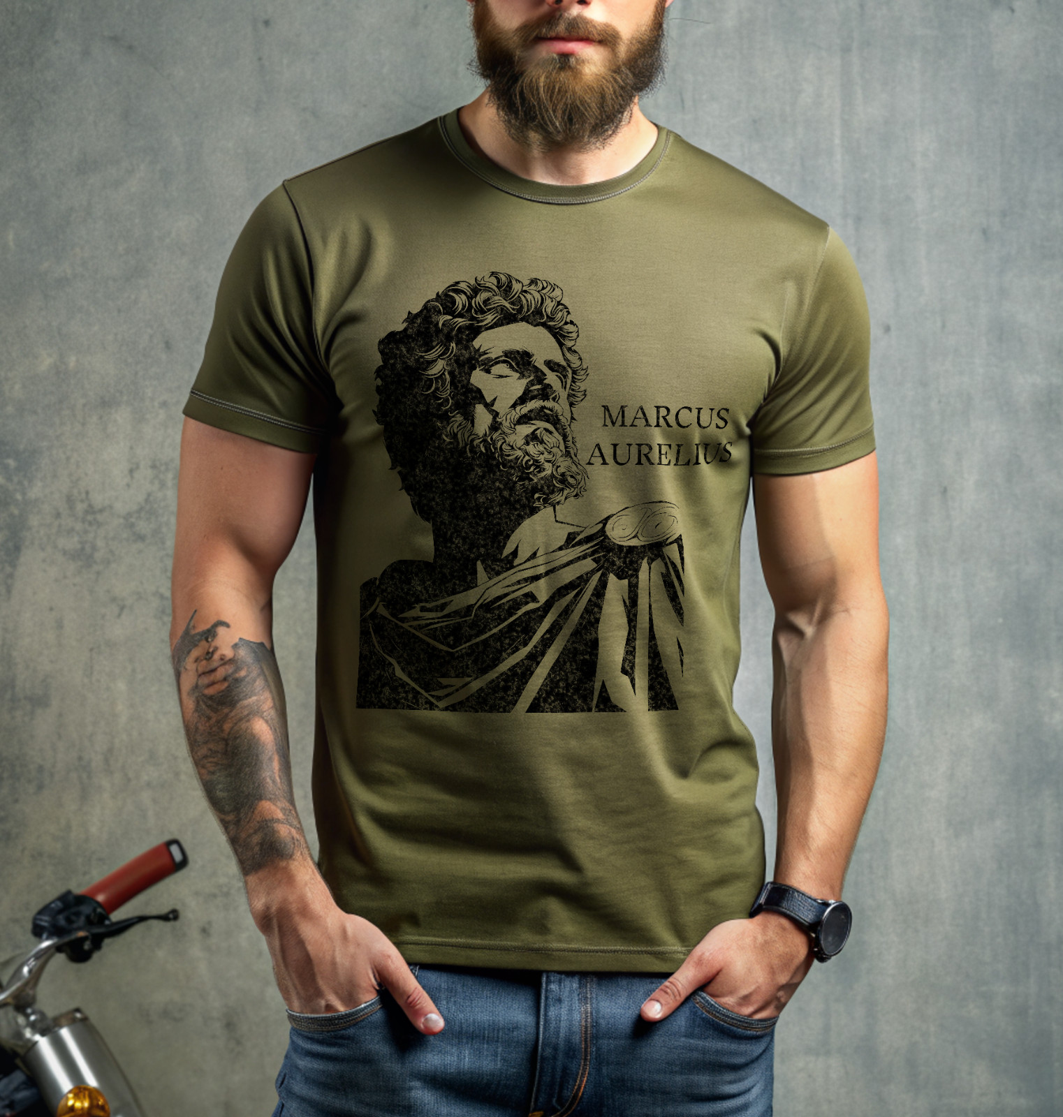 MARCUS AURELIUS Stoic Stoicism Graphic Heavy Cotton Mens Tee T-Shirt NEW