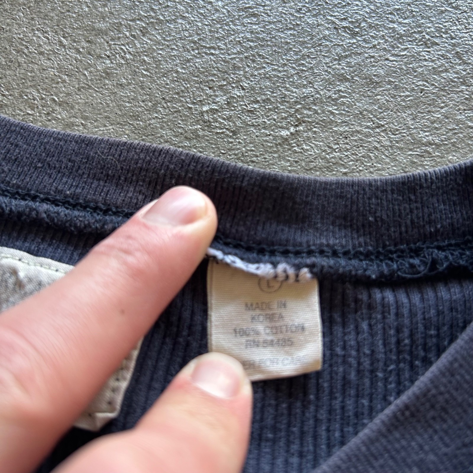 Vintage 90s American Eagle Shirt Size Large Navy Blue Faded Ribbed Logo