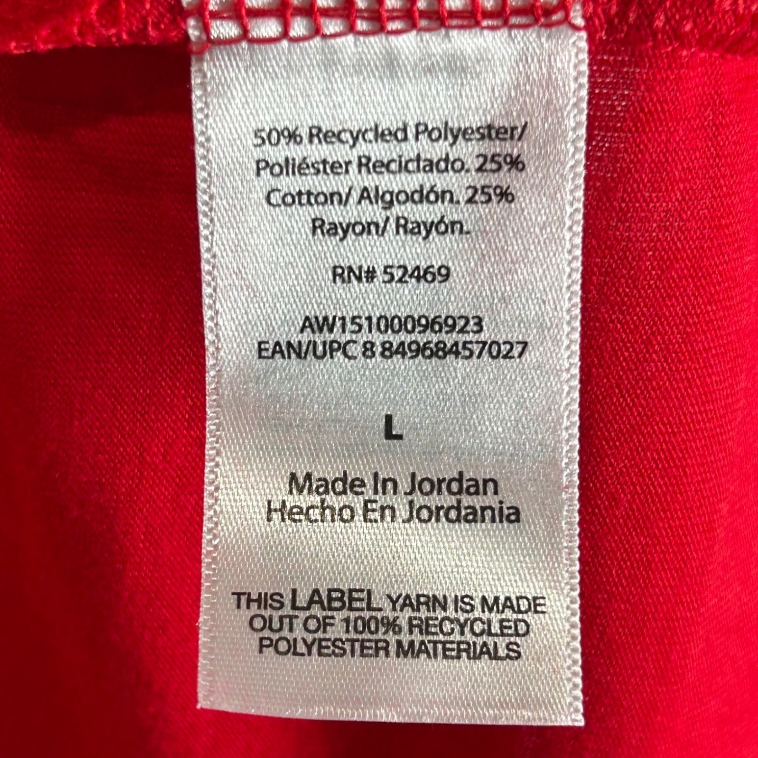 Athletic Works Mens L Red Moisture Wicking Tri-Blend Short Sleeve T-Shirts 2 New