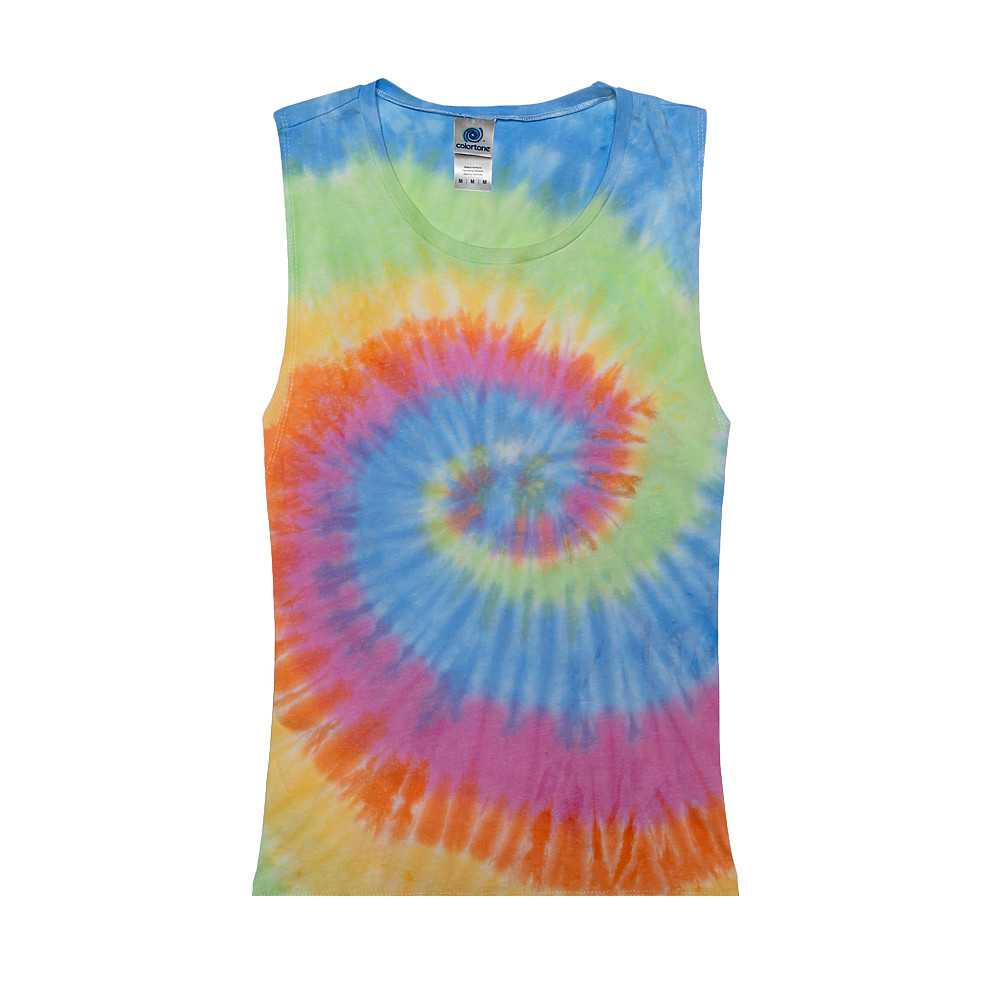 Multi-Color Tie Dye Muscle Tank Tops Sleeveless Adult XS to XXL Cotton