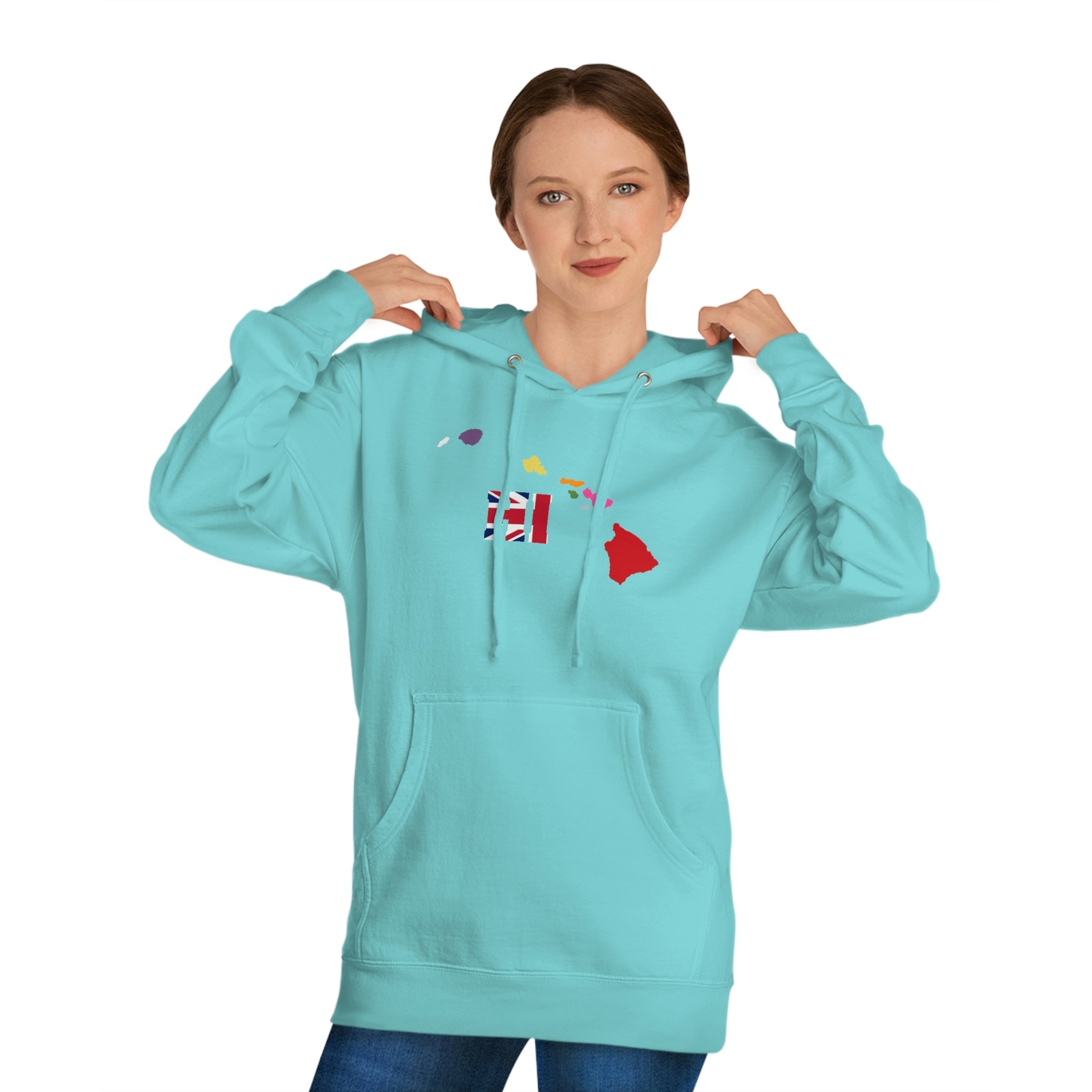 State Love-Hawaii Red/Blue Variation Unisex Hooded Sweatshirt