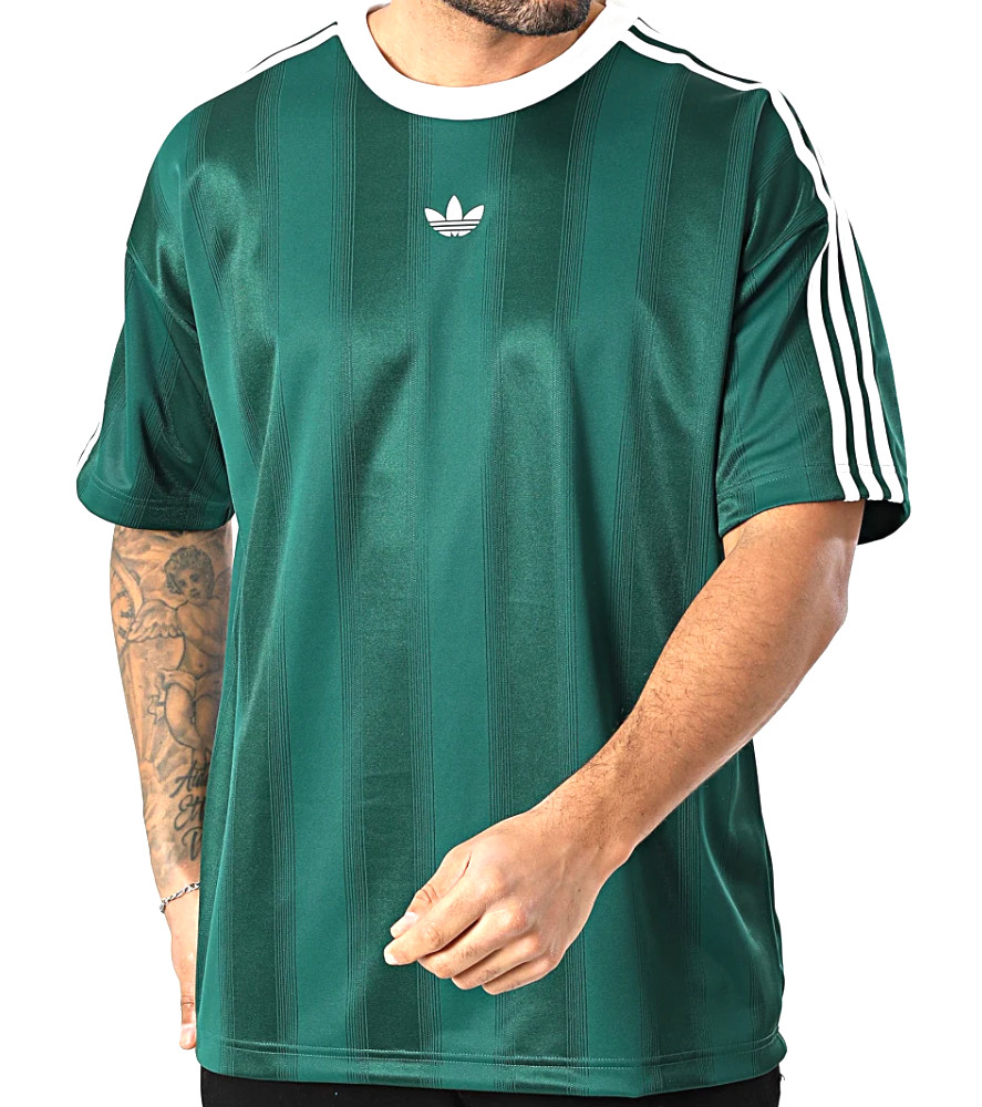 NEW MEN’S ADIDAS ORIGINALS TREFOIL JACQUARD SHIRT ~SIZE XL #KD5834 GREEN