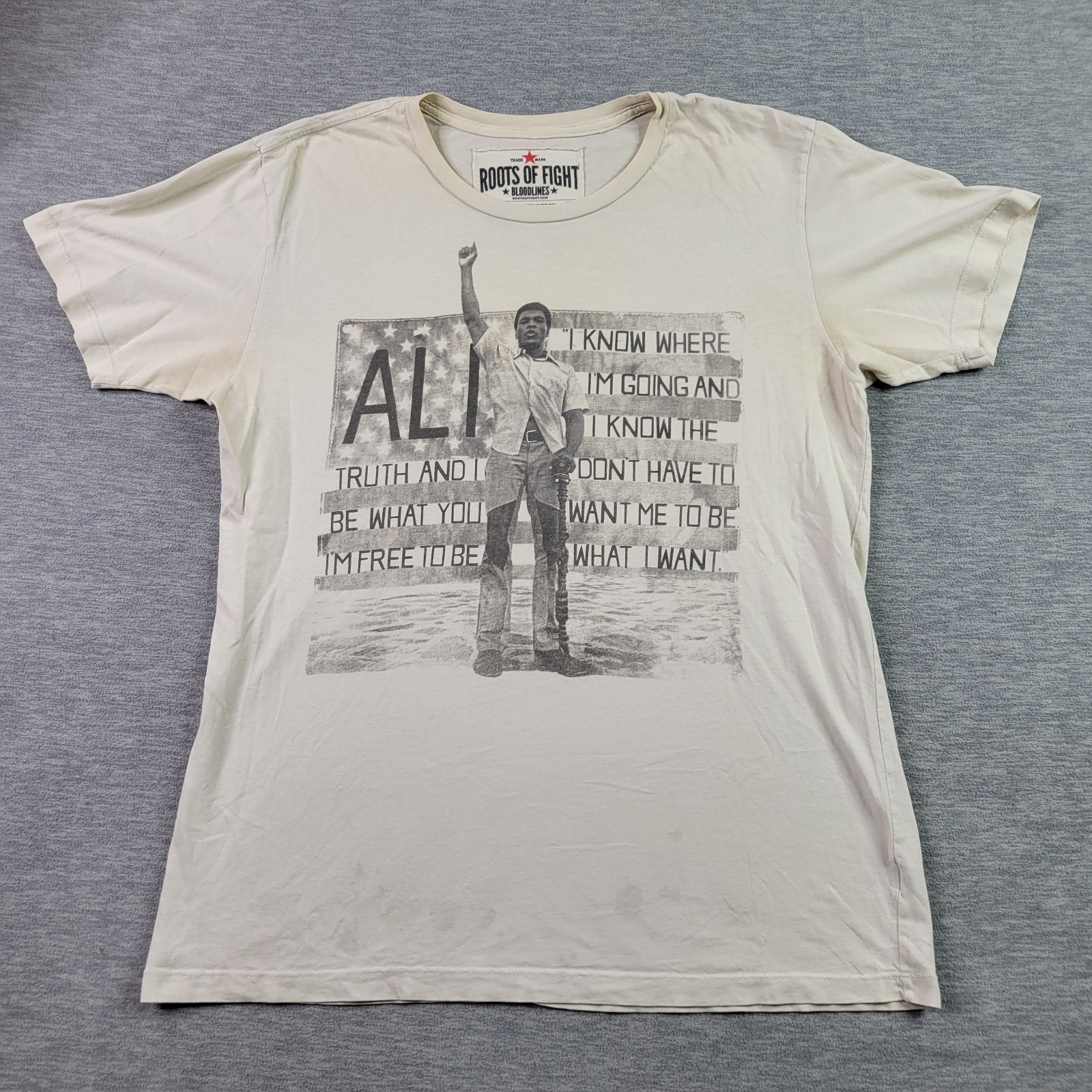 Roots Of Fight Ali T Shirt Mens Large Made In USA SEE DESCRIPTION