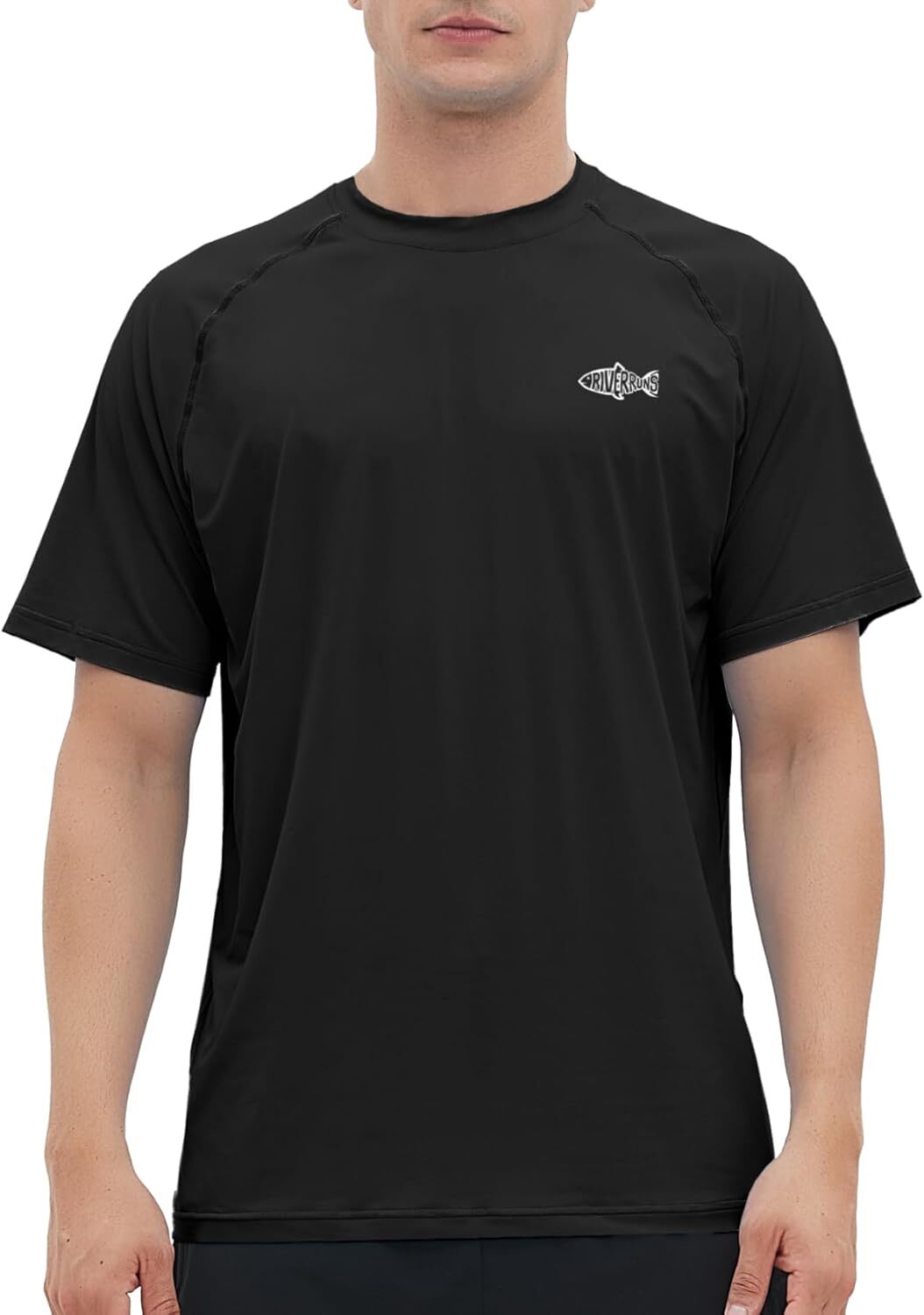 Men’s Rash Guard Short Sleeve UPF 50 Quick Dry Sun Protection Fishing T Shirt