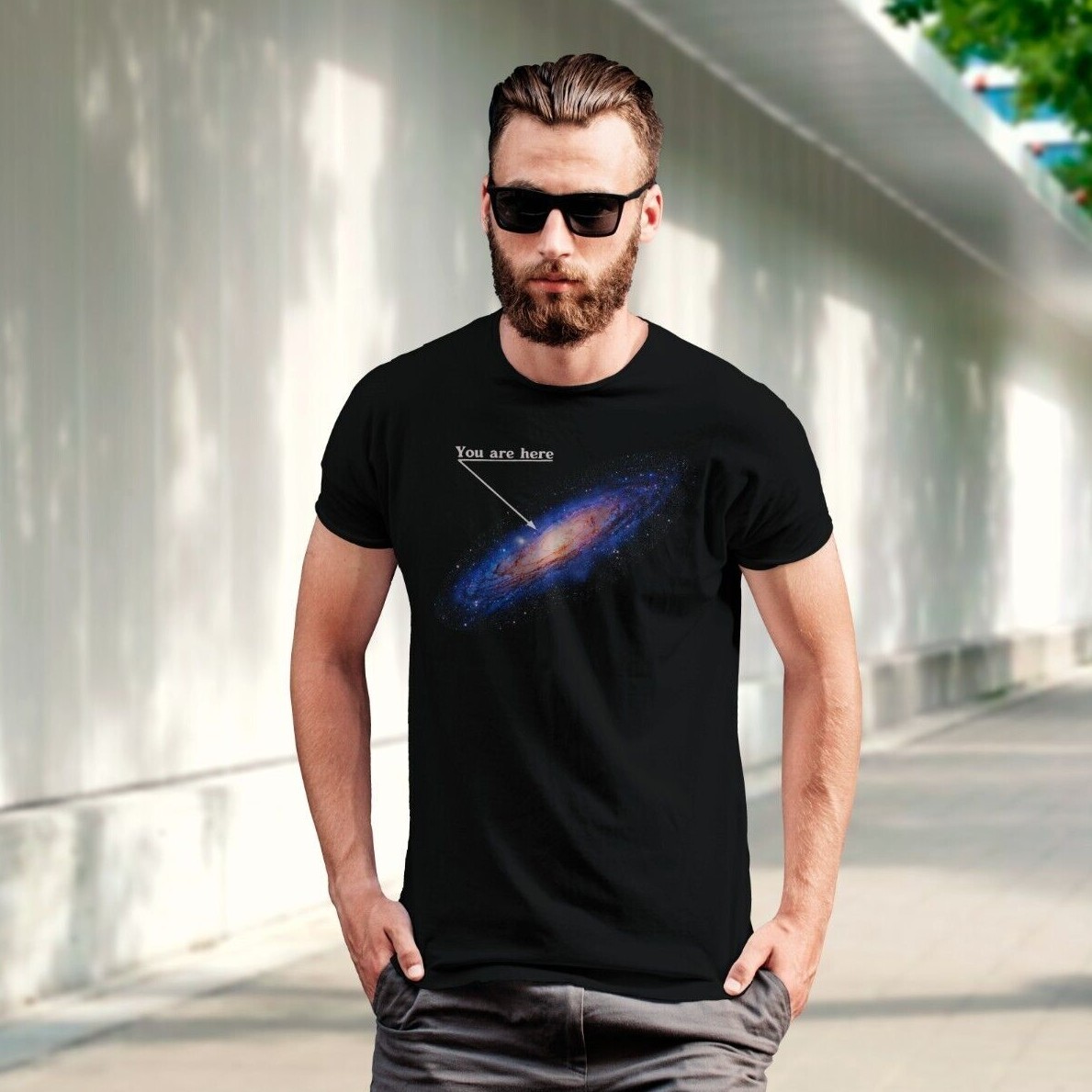 You are here: Milky Way galaxy map — Short-Sleeve Unisex T-Shirt, space t-shirt