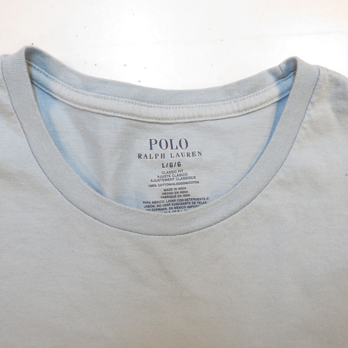 POLO RALPH LAUREN Classic Fit DESIGNER TEE T SHIRT Mens L Blue