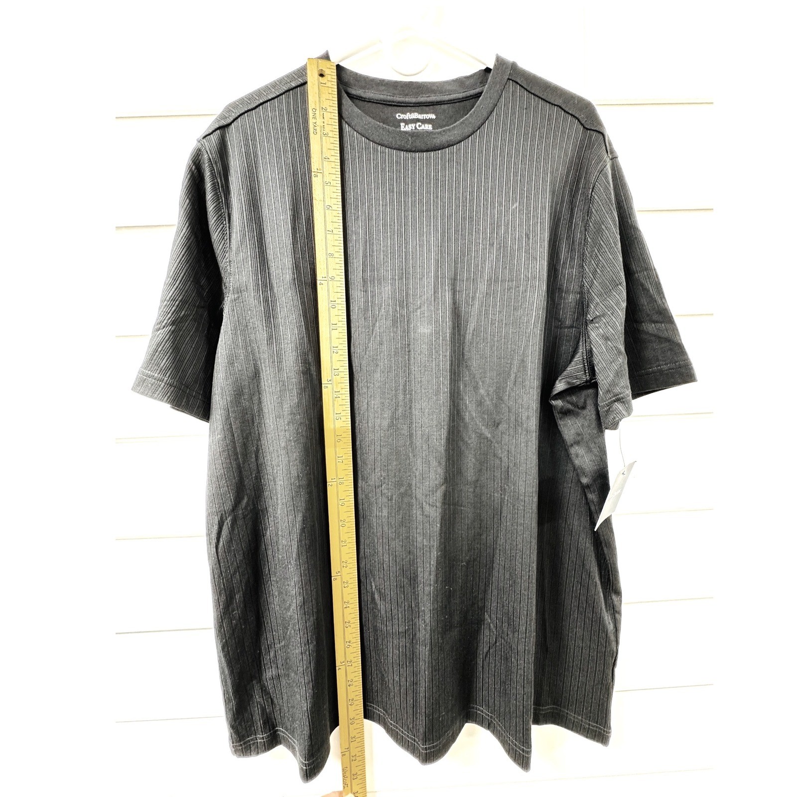Croft & Barrow Mens XL T-Shirt Lot 2 Black Ribbed Easy Care Grey Adventure Tee