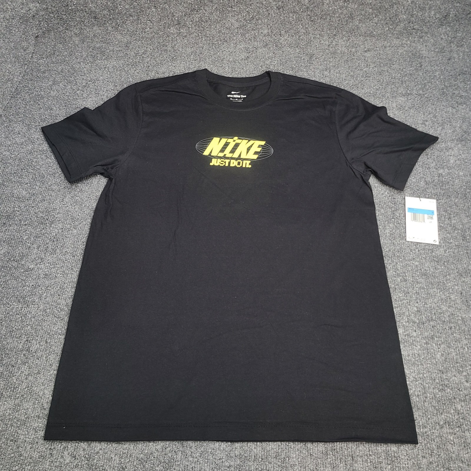 Nike Shirt Mens Medium Black Yellow Just Do It Sportswear Cotton New Tee 17