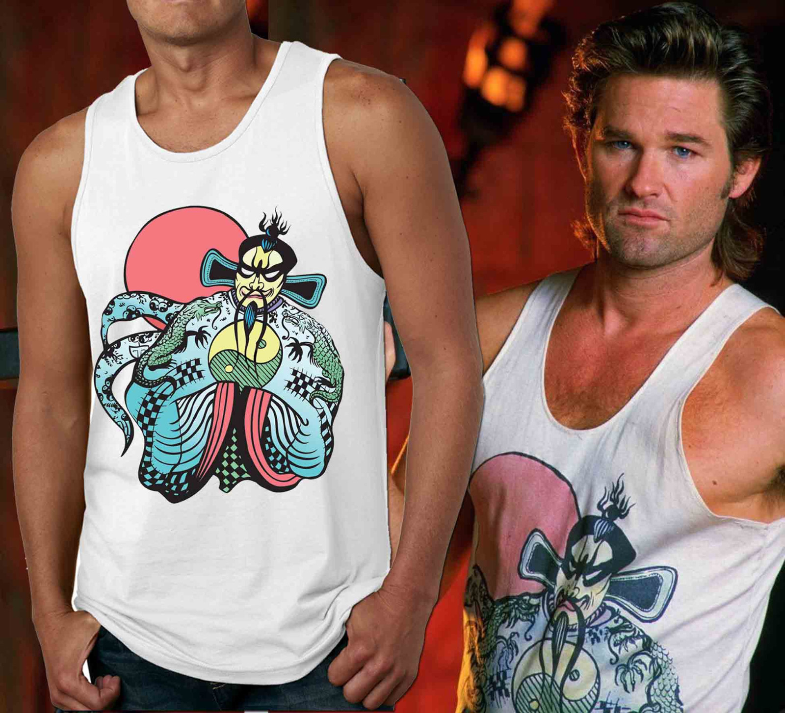 Fu Manchu Tank Top Big Trouble in Little China Jack Burton Halloween costume