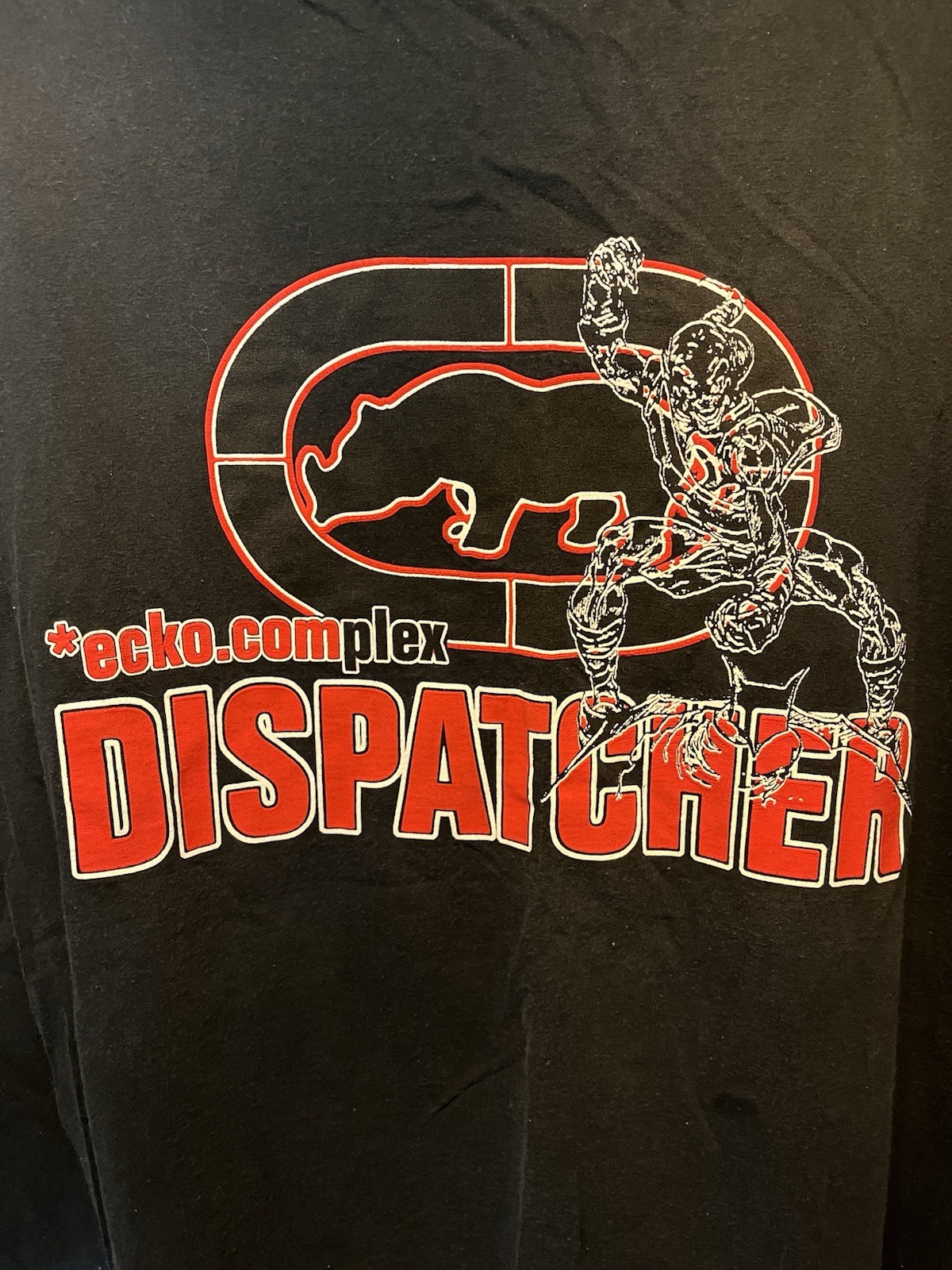 Vintage Ecko Unltd Complex Dispatcher Graphic Tee Shirt Black 3XL Green Goblin