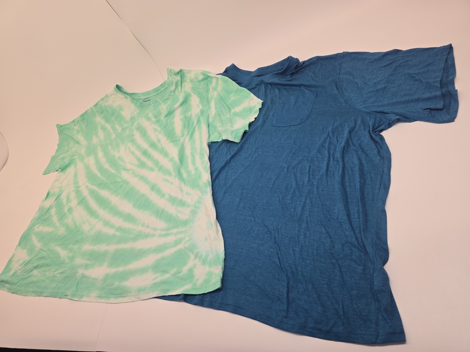 8XL Lot 2 KingSize Men’s Big & Tall T-Shirt Pocket Tees Set Blue & Teal Tye Dye