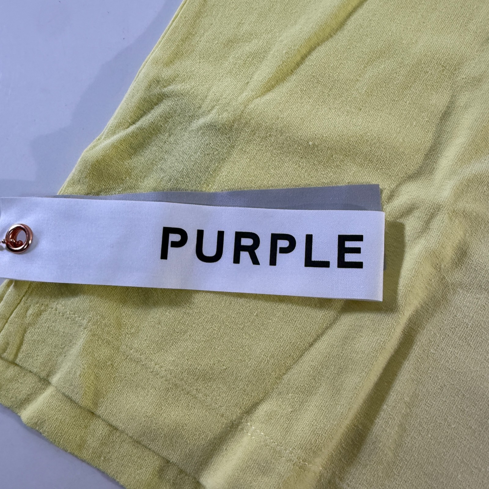 Purple Brand T-shirt Mens Size Medium LS Yellow Red Applique Sun Dyed Hang Tag