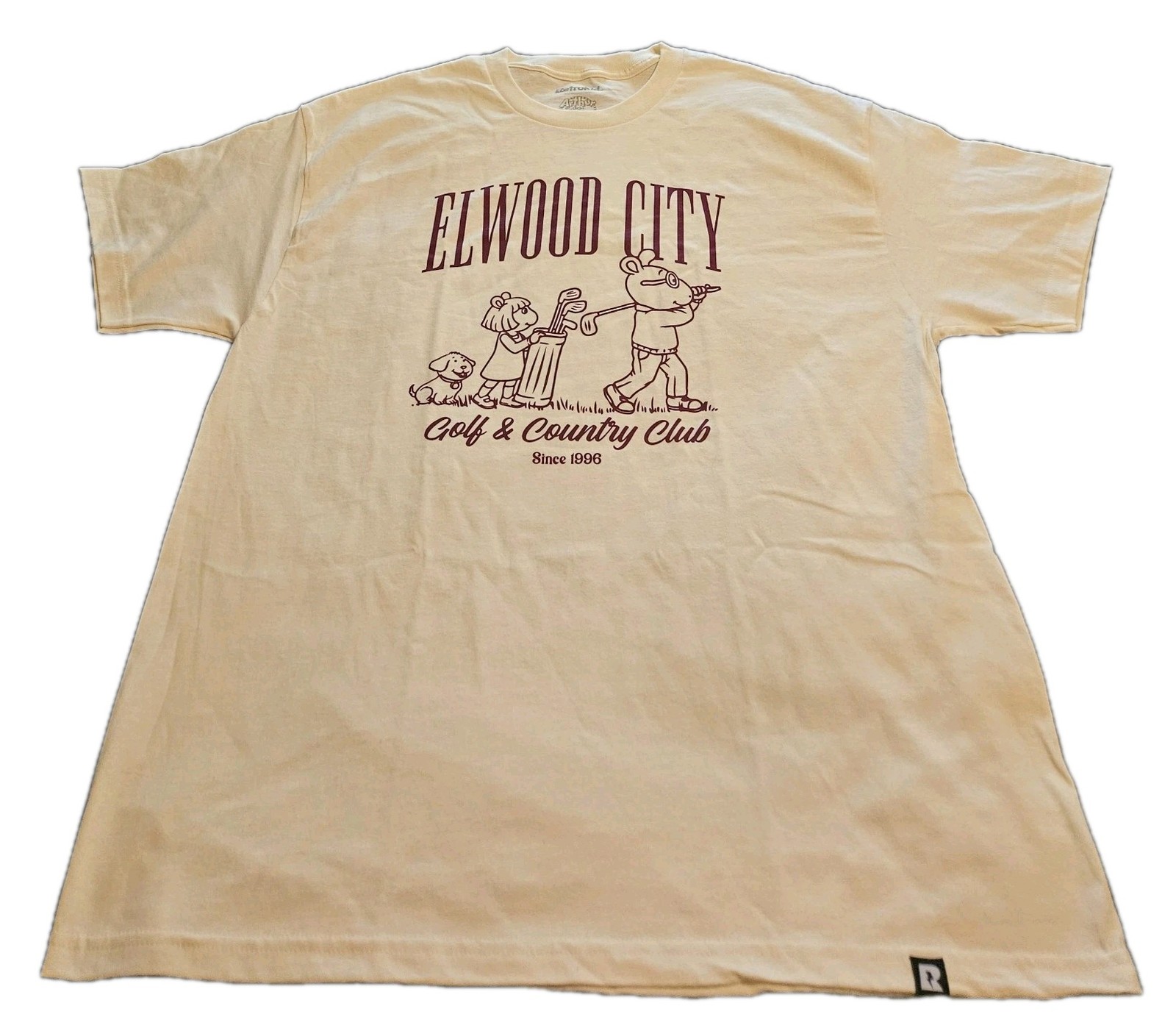 Retrokid Arthur Elwood City County Club Cream Graphic Print T-Shirt Size XL NWOT