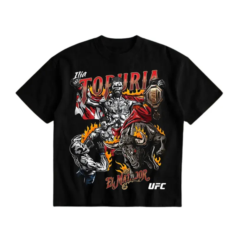Ilia Topuria MMA Fighter Graphic Tee, 4th of July Fightwear Combat Sports