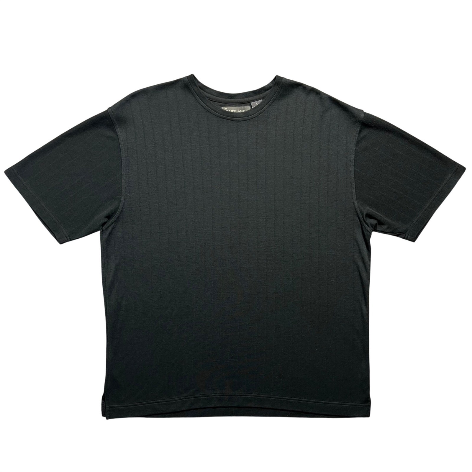 The Heartland Company T Shirt Mens Large Black Tencel Lyocell Ribbed Minimalist