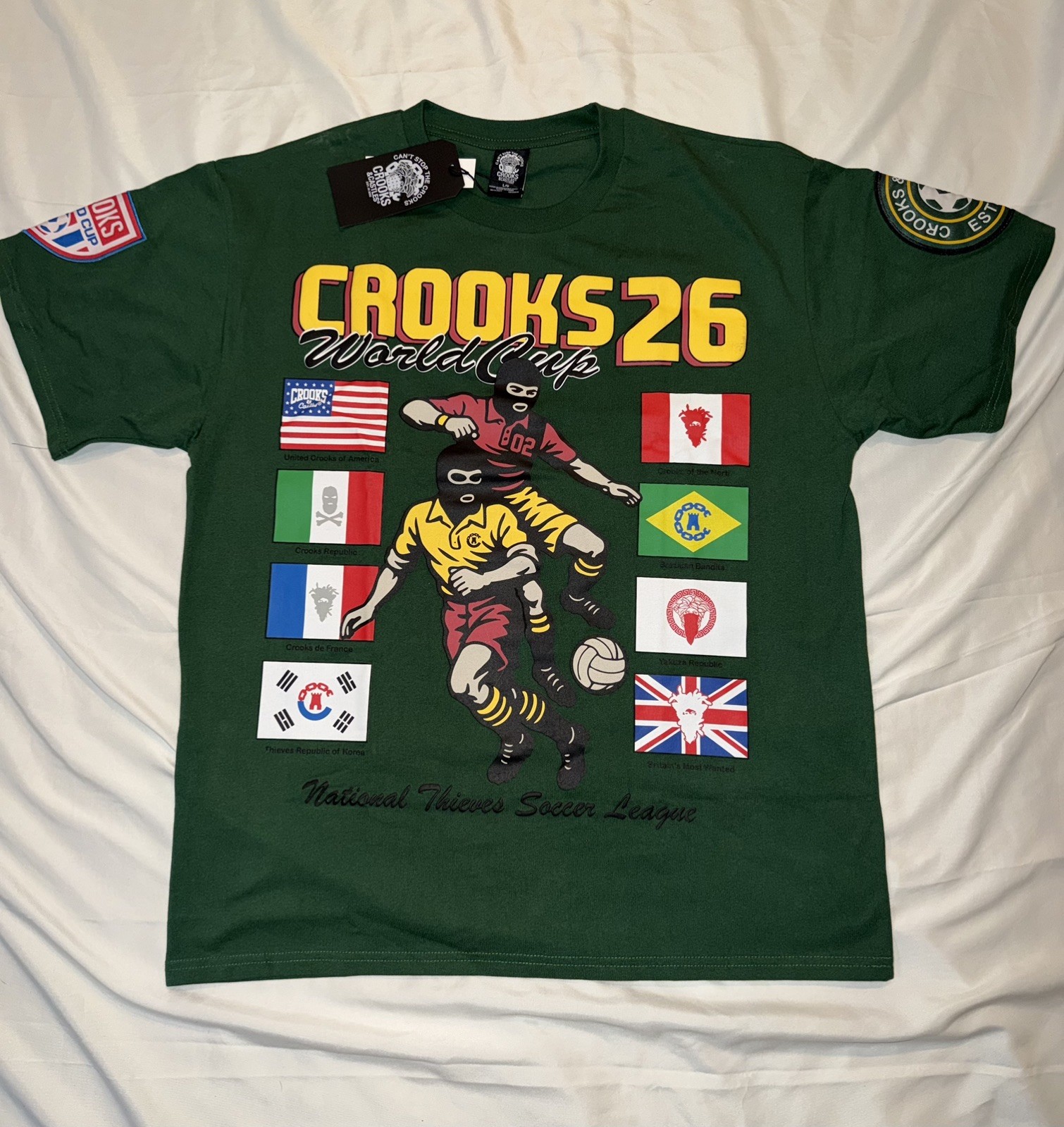Crooks & Castles T-Shirt Men’s Sz L Crooks 26 World Cup Soccer Shirt Rare