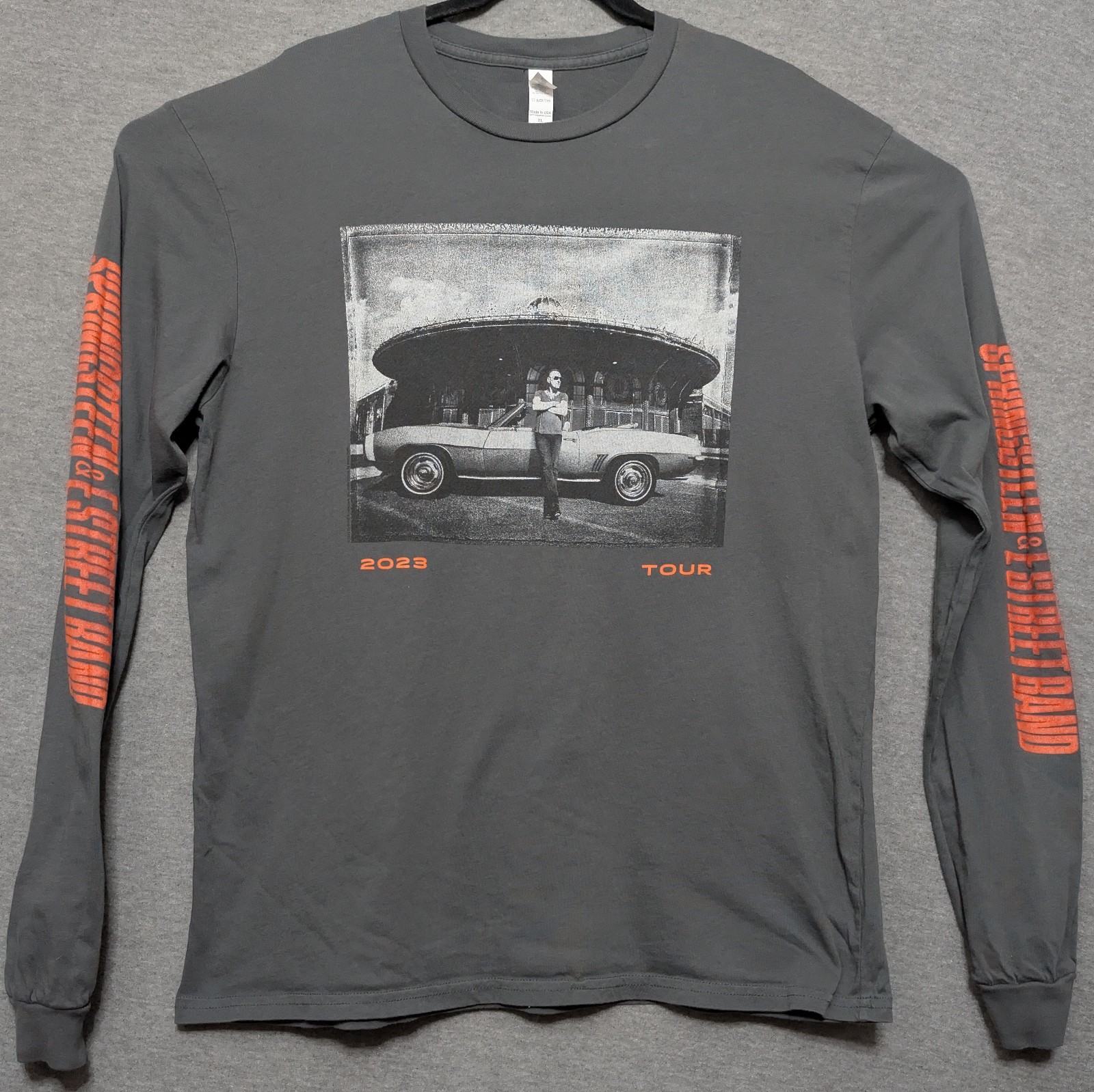 Bruce Springsteen E Street Band 2023 Tour XL Gray LS Tee Shirt 21″ W X 29.5″ L