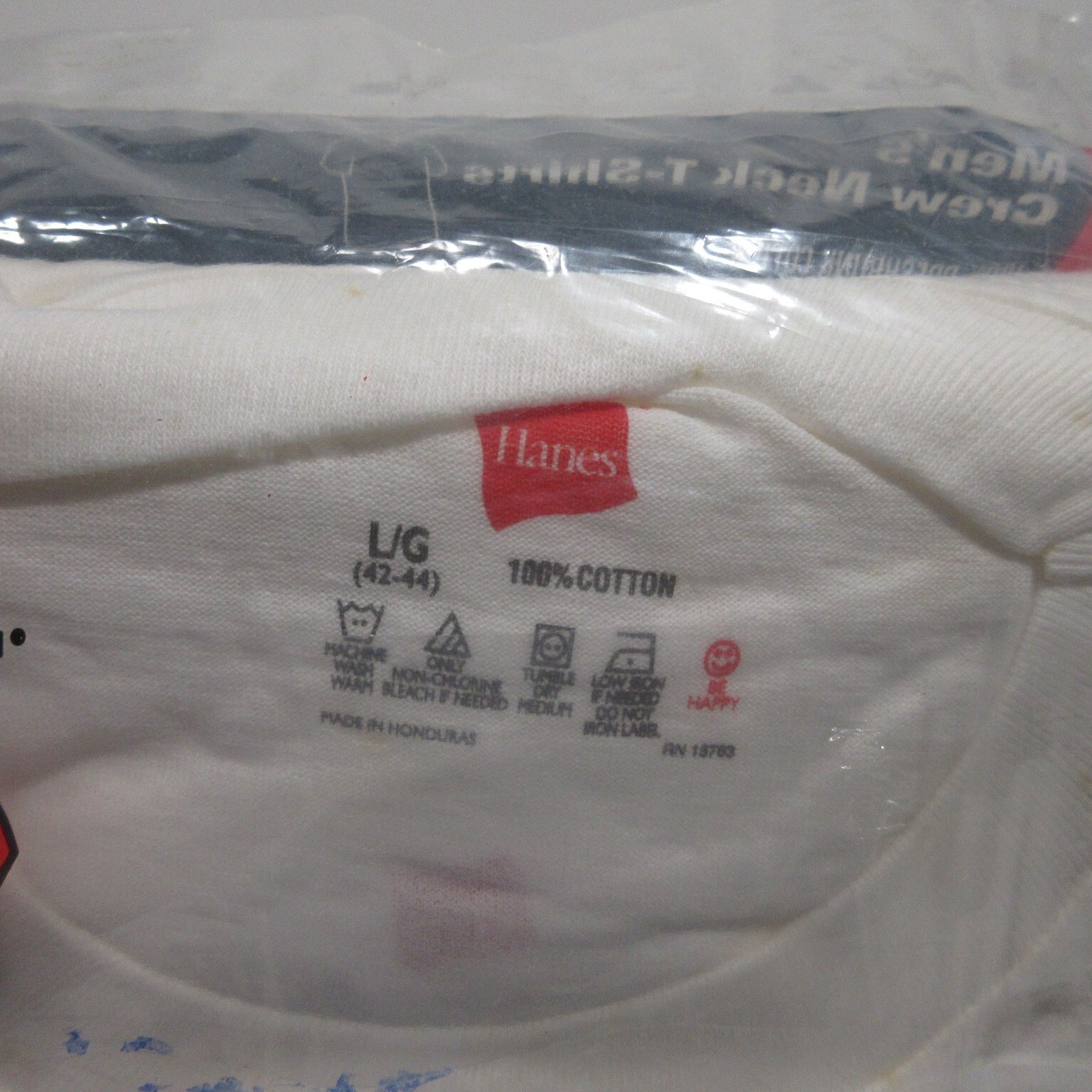 2 Packs Hanes Crew Neck T Shirt Undershirt Large White 3 Pack Tagless Cotton