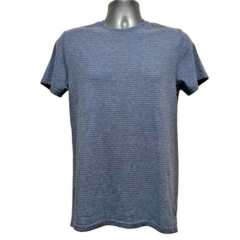 NWT Goodfellow Sz Small Jacquard Short Sleeve Novelty Cyber Blue Mens T-shirt
