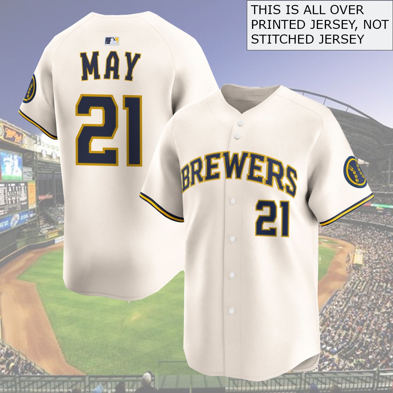 HOT! Welcome Dustiin May #21 To MilwaukeeTeam Player Name & Number For Fans