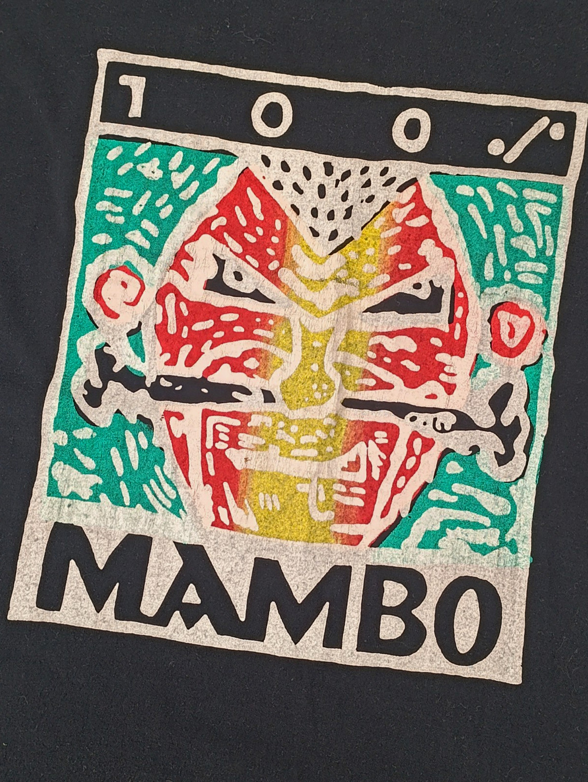Vintage Mambo 100% Black T Shirt Single Stitch80s 90s Mens Size XL Richard Allan
