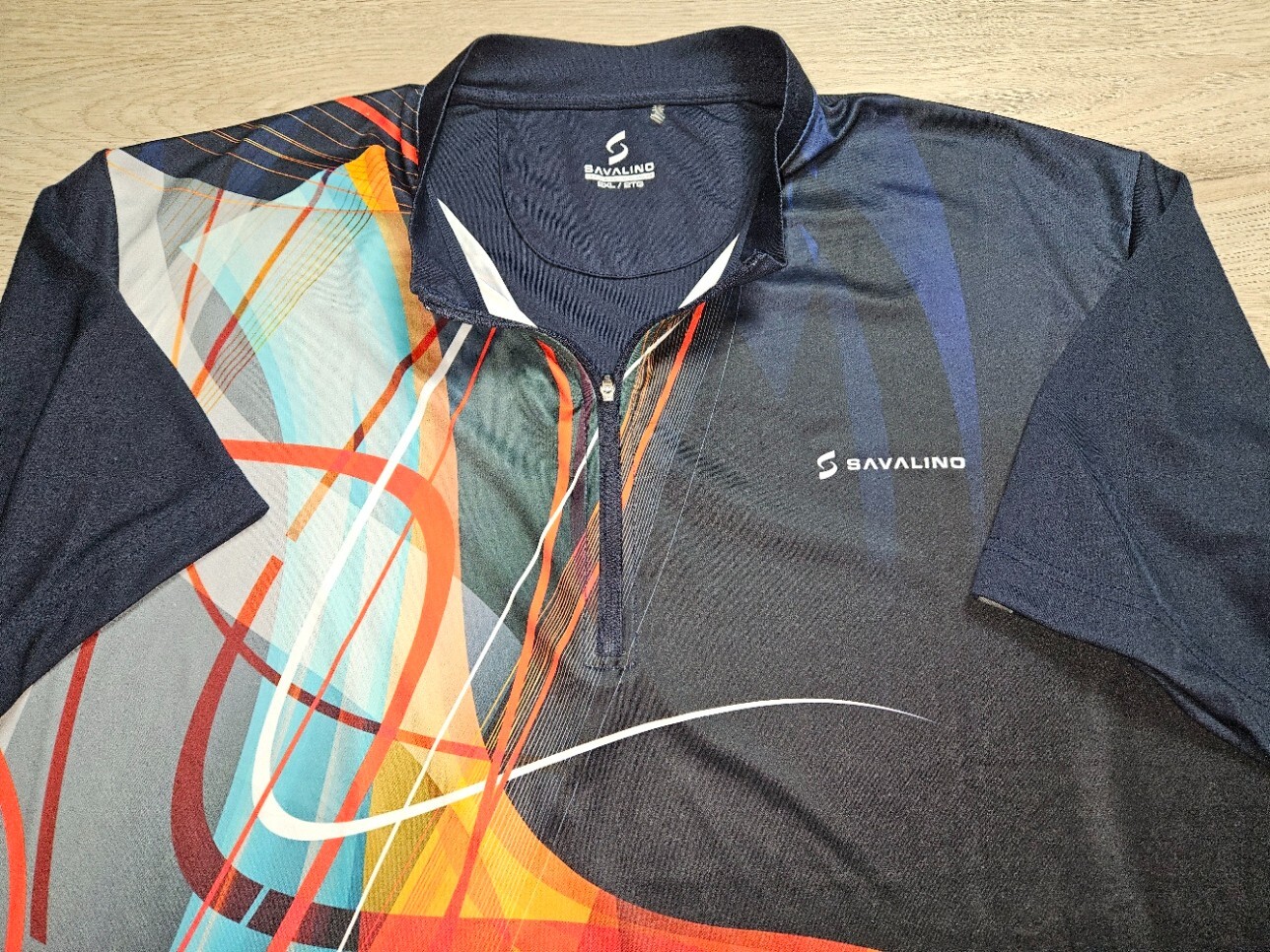 Savalino Quarter Zip Multi Color Graphics Bowling Shirt Size 2XL Geometric Tenni