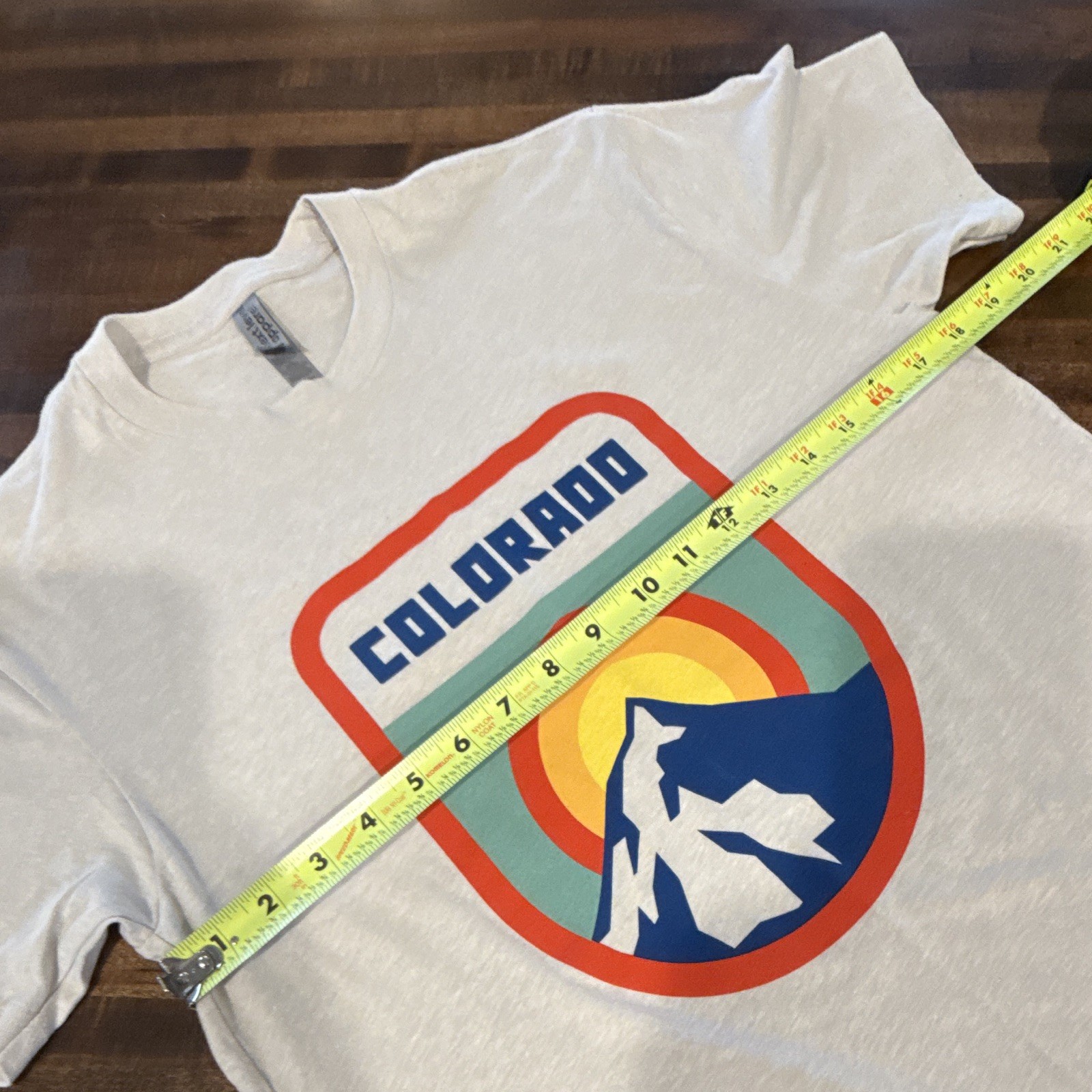 Next Level Apparel Men’s White Colorado Graphic Logo Knit Crew Neck T-Shirt S
